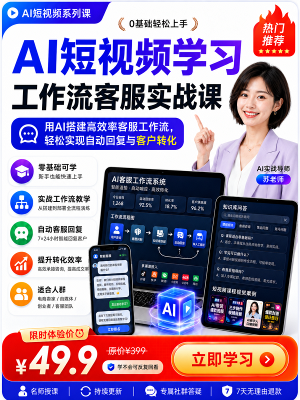 AI视频工作流客服实战课